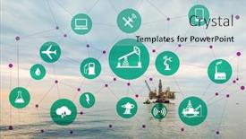  Presentation with oil industry - PPT theme with concept of automation in oil and gas industry background and a light blue colored foreground