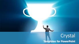  Presentation with award - Slides consisting of concept-of-award-with-business and a teal colored foreground