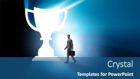  Presentation with award - Slide set consisting of concept-of-award-with-business and a ocean colored foreground