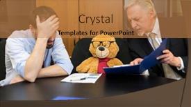  Presentation with office management - Colorful presentation theme enhanced with concept-of-bad-management backdrop and a coral colored foreground