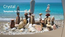  Presentation with stone balance - PPT theme with concept-of-balance-and-harmony background and a teal colored foreground