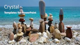  Presentation with stone balance - PPT theme with concept-of-balance-and-harmony background and a teal colored foreground