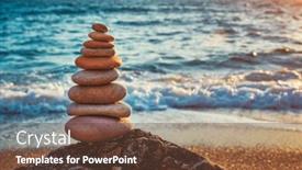  Presentation with stone balance - Colorful presentation theme enhanced with concept-of-balance-and-harmony backdrop and a  colored foreground