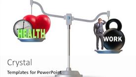  Presentation with health balance - PPT theme consisting of concept-of-balance-between-work background and a white colored foreground