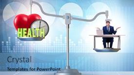  Presentation with health balance - Amazing presentation theme having concept-of-balance-between-work backdrop and a light blue colored foreground