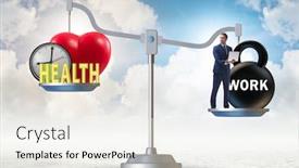  Presentation with health balance - Presentation theme consisting of concept-of-balance-between-work background and a sky blue colored foreground