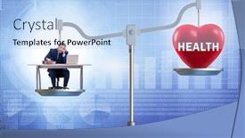  Presentation with health balance - Colorful presentation theme enhanced with concept-of-balance-between-work backdrop and a light blue colored foreground