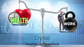  Presentation with health balance - Colorful PPT layouts enhanced with concept-of-balance-between-work backdrop and a light blue colored foreground
