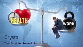  Presentation with health balance - Theme enhanced with concept-of-balance-between-work background and a teal colored foreground