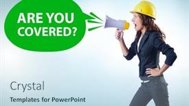  Presentation with insurance - Presentation design featuring concept-of-being-covered background and a sky blue colored foreground