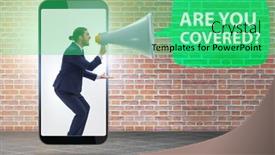  Presentation with insurance - Slide set consisting of concept-of-being-covered background and a seafoam green colored foreground