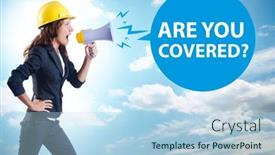  Presentation with insurance - Colorful PPT theme enhanced with concept-of-being-covered backdrop and a light blue colored foreground