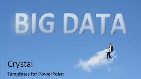  Presentation with data - Theme with concept of big data woman background and a light blue colored foreground