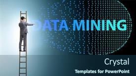  Presentation with data mining - Presentation theme featuring concept-of-big-data background and a ocean colored foreground