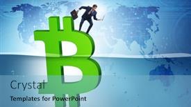  Presentation with bitcoin - Slide set enhanced with concept-of-bitcoin-losing background and a light blue colored foreground