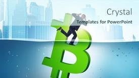  Presentation with bitcoin - Presentation design featuring concept-of-bitcoin-losing background and a sky blue colored foreground