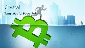  Presentation with bitcoin - Presentation theme featuring concept-of-bitcoin-losing background and a cool aqua colored foreground