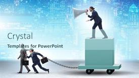  Presentation with leadership - Presentation featuring concept-of-bossy-autocratoc-leadership background and a cool aqua colored foreground