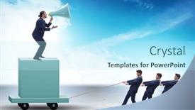  Presentation with leadership - Theme with concept-of-bossy-autocratoc-leadership background and a cool aqua colored foreground