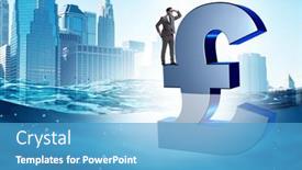  Presentation with british - Presentation theme consisting of concept-of-british-poind-sinking background and a teal colored foreground