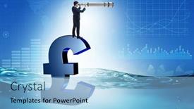  Presentation with british - PPT layouts having concept-of-british-pound-sinking background and a light blue colored foreground