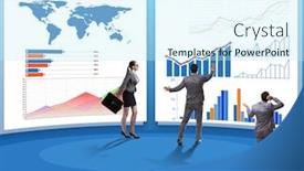  Presentation with finance - Theme featuring concept-of-business-charts background and a cool aqua colored foreground