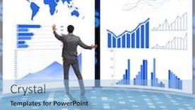 Presentation with finance - Colorful presentation design enhanced with concept-of-business-charts backdrop and a light blue colored foreground