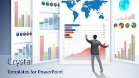  Presentation with finance - Amazing slides having concept-of-business-charts backdrop and a sky blue colored foreground