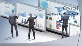  Presentation with courier business finance analysis - Beautiful PPT theme featuring concept-of-business-charts backdrop and a light blue colored foreground