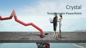  Presentation with concept - Colorful presentation design enhanced with concept of business collapse mixed backdrop and a sky blue colored foreground