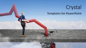  Presentation with concept - Audience pleasing presentation theme consisting of concept of business collapse mixed backdrop and a light blue colored foreground