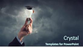  Presentation with stock market abstract business concept - Presentation design enhanced with concept of business education background and a ocean colored foreground