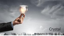  Presentation with education - Cool new theme with concept of business education backdrop and a light gray colored foreground