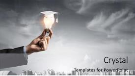  Presentation with education - Presentation theme with concept of business education background and a light gray colored foreground