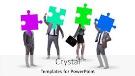  Presentation with jigsaw - Presentation having concept-of-business-people and a  colored foreground