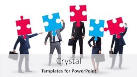  Presentation with jigsaw - PPT theme having concept-of-business-people and a white colored foreground