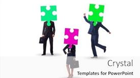  Presentation with jigsaw - Presentation theme having concept-of-business-people and a white colored foreground