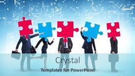  Presentation with jigsaw - Slides featuring concept-of-business-people and a arctic colored foreground