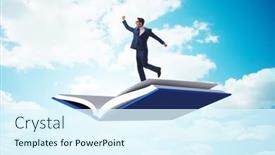  Presentation with education - Presentation theme having concept-of-businessman-and-importance background and a sky blue colored foreground