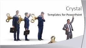  Presentation with office - PPT theme with concept-of-businessman-escaping background and a white colored foreground