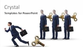  Presentation with office - Theme featuring concept-of-businessman-escaping background and a white colored foreground