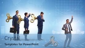  Presentation with office - Presentation theme featuring concept-of-businessman-escaping background and a light blue colored foreground