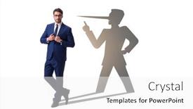  Presentation with shadow - Colorful presentation enhanced with concept-of-businessman-liar backdrop and a white colored foreground
