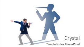  Presentation with shadow - Slide set consisting of concept-of-businessman-liar background and a white colored foreground