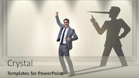  Presentation with shadow - Presentation theme having concept-of-businessman-liar background and a soft green colored foreground