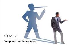  Presentation with shadow - Slide deck enhanced with concept-of-businessman-liar background and a white colored foreground