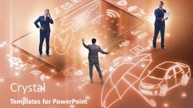  Presentation with insurance - Cool new presentation design with concept-of-buying-insurance-online backdrop and a coral colored foreground