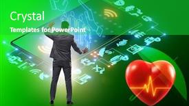  Presentation with insurance - Theme enhanced with concept-of-buying-insurance-online background and a shamrock green colored foreground