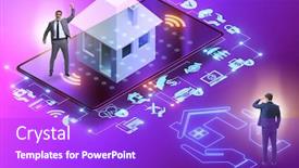  Presentation with insurance - Amazing slide set having concept-of-buying-insurance-online backdrop and a purple colored foreground