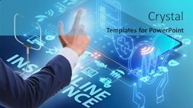  Presentation with insurance - Slide set with concept-of-buying-insurance-online background and a light blue colored foreground